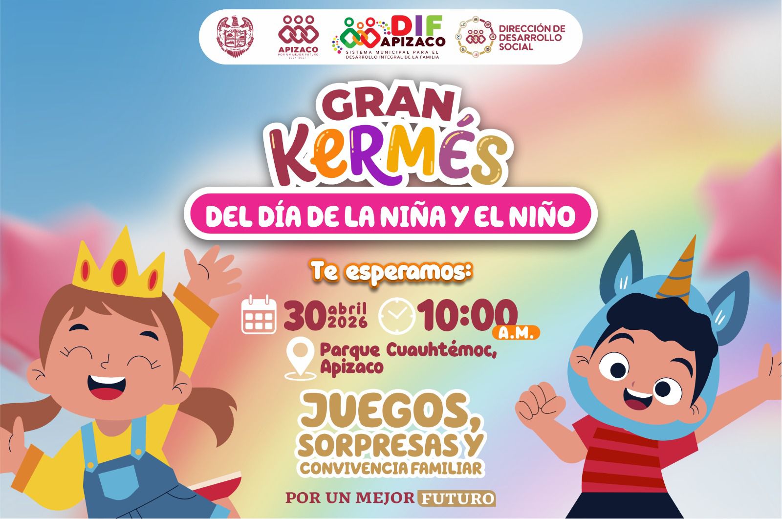 Apizaco celebrará a la niñez con gran kermés llena de juegos, comida y diversión